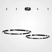 Люстра подвесная CRUISE BLACK D80+100 219691-23 ImperiumLoft белая на 2 лампы, основание чёрное в стиле современный лофт минимализм 
