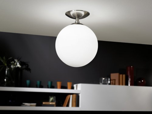 Светильник потолочный RONDO 91589 Eglo белый 1 лампа, основание серое никель в стиле современный шар фото 2