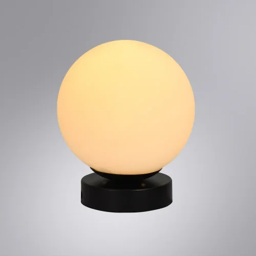 Светильник потолочный Alcor A2224PL-1BK Arte Lamp белый 1 лампа, основание чёрное в стиле современный шар фото 2