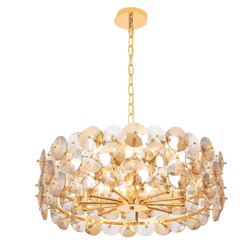 Люстра подвесная CRYSTAL SP12 GOLD Crystal Lux янтарная прозрачная на 12 ламп, основание золотое в стиле современный  фото 5