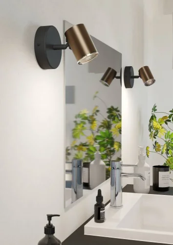 Бра Consuma 300587 Eglo бронзовый на 1 лампу, основание чёрное в стиле современный фото 2