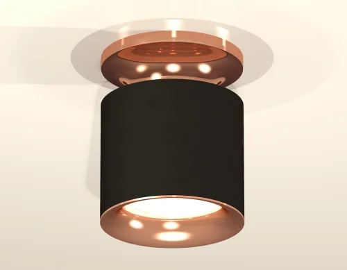 Светильник накладной XS7402122 Ambrella light чёрный 1 лампа, основание золотое в стиле хай-тек современный круглый фото 3