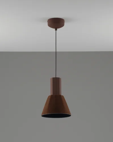Светильник подвесной LED Cleri V11083-PL Moderli коричневый на 1 лампу, основание коричневое в стиле современный лофт фото 2
