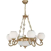 Люстра подвесная  L 8550/6+2 Reccagni Angelo белая на 8 ламп, основание золотое в стиле классический 