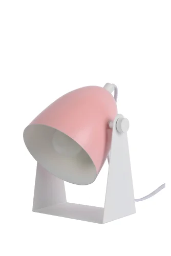 Настольная лампа Chago 45564/01/66 Lucide розовая 1 лампа, основание белое металл в стиле современный  фото 3