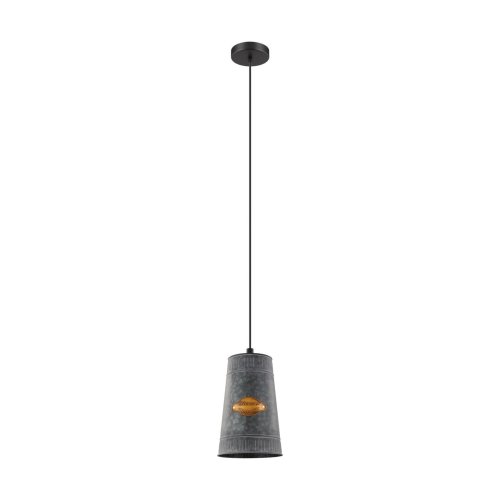 Светильник подвесной лофт Honeybourne 43107 Eglo серый 1 лампа, основание чёрное в стиле кантри лофт 