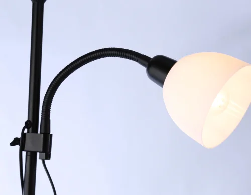 Торшер TR97629 Ambrella light для чтения белый 1 лампа, основание чёрное в стиле современный
 фото 5