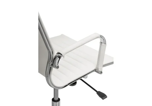 Компьютерное кресло Reus экокожа white 15210 Woodville, белый/экокожа, ножки/металл/хром, размеры - *1180***540*600 фото 8