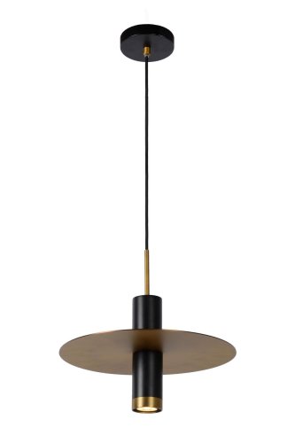 Светильник подвесной Selin 03322/01/30 Lucide чёрный бронзовый 1 лампа, основание чёрное бронзовое в стиле современный трубочки