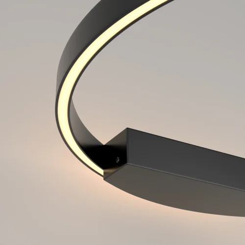 Бра LED Rim MOD058WL-L35B3K Maytoni чёрный на 1 лампу, основание чёрное в стиле минимализм хай-тек современный кольца фото 3
