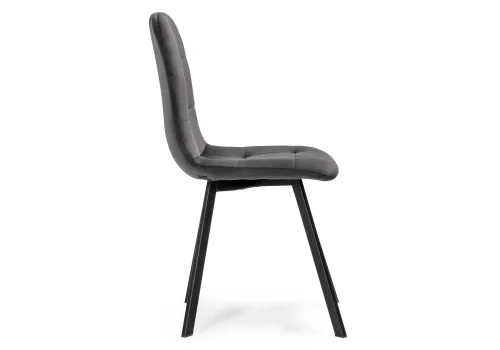 Стул на металлокаркасе Bruk dark gray / black 15236 Woodville, серый/велюр, ножки/металл/чёрный, размеры - ****440*535 фото 4