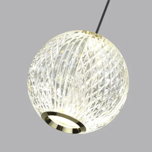 Светильник подвесной LED Crystal 5008/5LA Odeon Light прозрачный 1 лампа, основание золотое в стиле современный шар фото 8