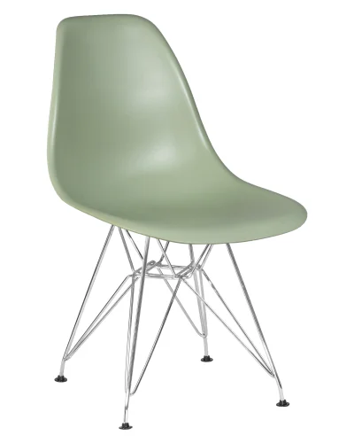 Стул обеденный 638APP-LMZL DSR, цвет сиденья мятный (NX-G-09), цвет основания хромированная сталь Dobrin, зелёный/, ножки/металл/хром, размеры - ****460*535