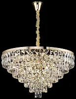 Люстра подвесная Cassia WE102.28.303 Wertmark прозрачная на 28 ламп, основание золотое в стиле современный классический 
