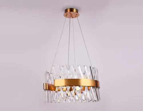 Светильник подвесной LED Traditional TR5309 Ambrella light прозрачный 1 лампа, основание золотое в стиле классический кольца фото 8