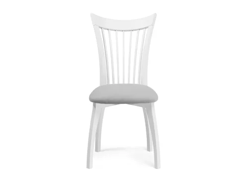 Деревянный стул Лидиос серый велюр / белый 515979 Woodville, серый/велюр, ножки/массив бука дерево/белый, размеры - ****460*620 фото 2