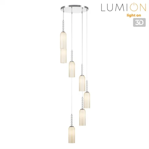 Люстра каскадная Tracy 8270/7A Lumion белая на 7 ламп, основание хром в стиле классический фото 3