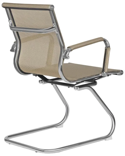 Офисное кресло для посетителей 102N_Mesh-LMR CODY MESH, цвет сиденья бежевый, цвет основания хромированная сталь Dobrin, бежевый/сетка, ножки//хром, размеры - *880***535*600 фото 4
