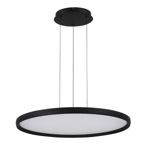 Светильник подвесной LED Satellite SL6015.403.01 ST-Luce белый чёрный 1 лампа, основание чёрное в стиле современный хай-тек минимализм кольца с пультом фото 5