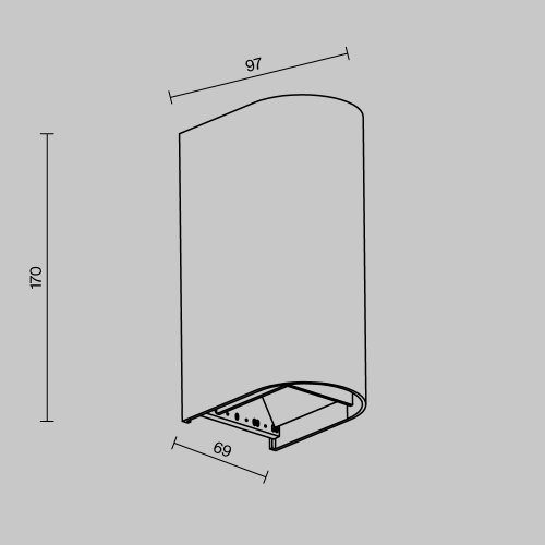 Настенный светильник ЛЕД уличный Драп / Drape O526WL-L10B3K Maytoni уличный IP65 чёрный на 1 лампу, плафон чёрный в стиле современный ЛЕД фото 9