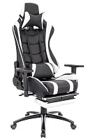 Геймерское кресло Lotus S1 Экокожа Белый EP-lotus s1 eco black/white Everprof, чёрный/экокожа, ножки//, размеры - 1280*1360***700*