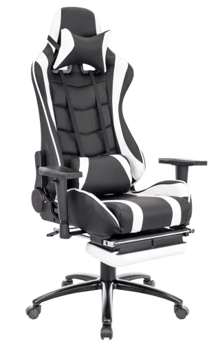 Геймерское кресло Lotus S1 Экокожа Белый EP-lotus s1 eco black/white Everprof, чёрный/экокожа, ножки//, размеры - 1280*1360***700*