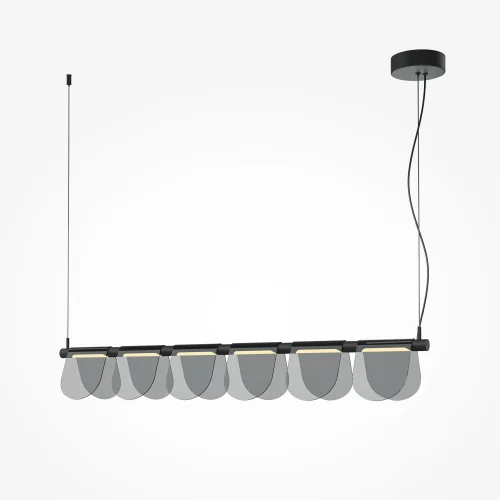 Светильник подвесной LED Fluffy MOD319PL-L30B3K Maytoni серый на 1 лампу, основание чёрное в стиле современный хай-тек линейный фото 4