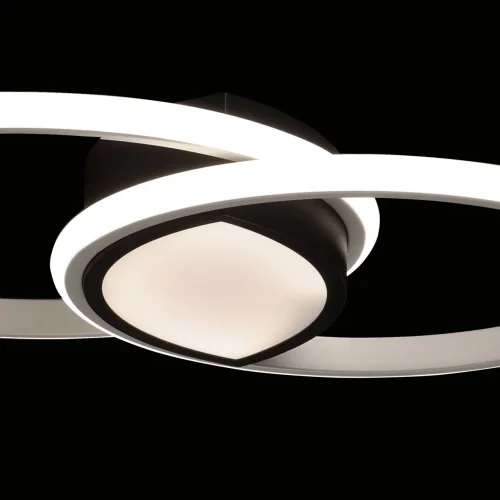 Люстра потолочная LED с пультом Оскар 510012802 DeMarkt белая на 2 лампы, основание чёрное в стиле хай-тек кольца фото 7