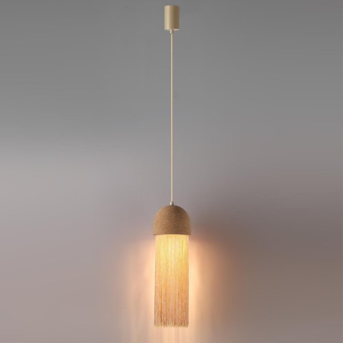 Светильник подвесной Cork 7073/1 Odeon Light бежевый на 1 лампу, основание бежевое в стиле современный кантри фото 5