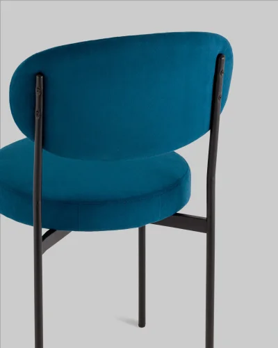 Стул Бриф DD велюр синий УТ000041429 Stool Group, синий/велюр, ножки/металл/чёрный, размеры - *830**** фото 6