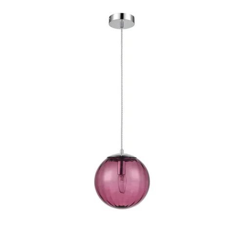 Светильник подвесной Folie VL5513P11 Vele Luce розовый на 1 лампу, основание хром в стиле современный шар выдувное фото 2