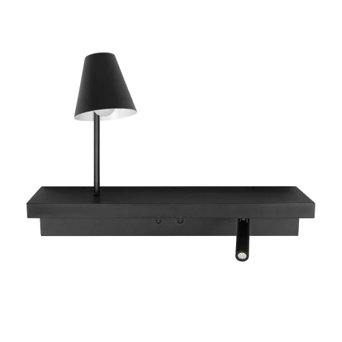 Бра с выключателем Shelf 10216/2W Black LOFT IT чёрный на 1 лампа, основание чёрное в стиле современный с полкой для чтения