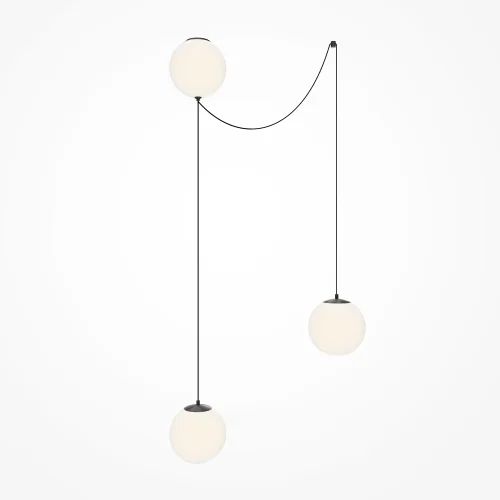 Светильник подвесной LED Twins MOD427PL-L30B3K1 Maytoni белый на 1 лампу, основание чёрное в стиле современный шар фото 4