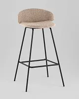 Стул барный Nita, букле кофейный УТ000040262 Stool Group, бежевый коричневый/букле, ножки/металл/чёрный, размеры - *****
