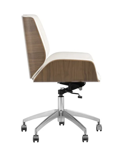 Кресло офисное TopChairs Crown, бежевое УТ000030889 Stool Group, белый/экокожа, ножки/металл/хром, размеры - ****600*620 фото 2