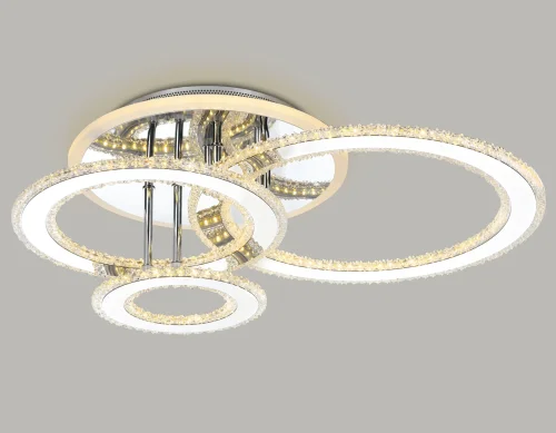 Люстра потолочная LED с пультом FA8851 Ambrella light прозрачная на 1 лампа, основание хром в стиле современный хай-тек с пультом фото 4