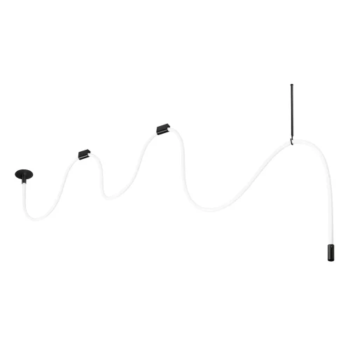 Светильник подвесной LED Thread 10388B Black LOFT IT белый на 1 лампу, основание чёрное в стиле хай-тек современный минимализм гибкий неон фото 4