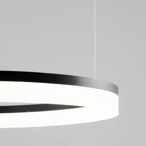 Светильник подвесной LED Via V1723-PL Moderli белый на 1 лампу, основание чёрное в стиле хай-тек кольца фото 2
