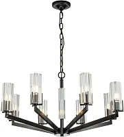 Люстра подвесная Malone 6035-8 BL CL Belfast прозрачная на 8 ламп, основание чёрное в стиле современный 