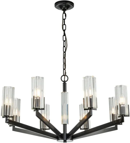 Люстра подвесная Malone 6035-8 BL CL Belfast прозрачная на 8 ламп, основание чёрное в стиле современный  Люстра подвесная Malone 6035-8 BL CL Belfast прозрачная на 8 ламп, основание чёрное в стиле современный