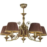 Люстра подвесная Casamia Abazur CAS-ZW-5(P/A) Kutek коричневая на 5 ламп, основание бронзовое в стиле классический 