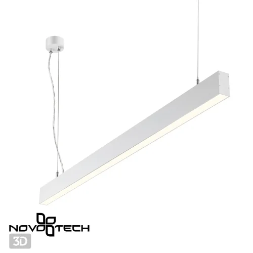 Светильник подвесной LED Iter 358877 Novotech белый 1 лампа, основание белое в стиле современный минимализм линейный фото 6