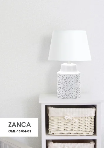 Настольная лампа Zanca OML-16704-01 Omnilux белая 1 лампа, основание белое керамика металл в стиле кантри прованс современный  фото 2