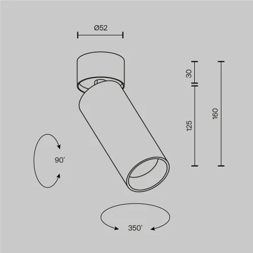 Светильник накладной LED Focus Led C055CL-L12W2.7K-SS-W Maytoni белый на 1 лампу, основание белое в стиле современный хай-тек трубочки фото 8