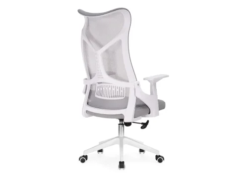 Компьютерное кресло Klif gray / white 15606 Woodville, серый/сетка, ножки/пластик/белый, размеры - *1240***620*650 фото 5