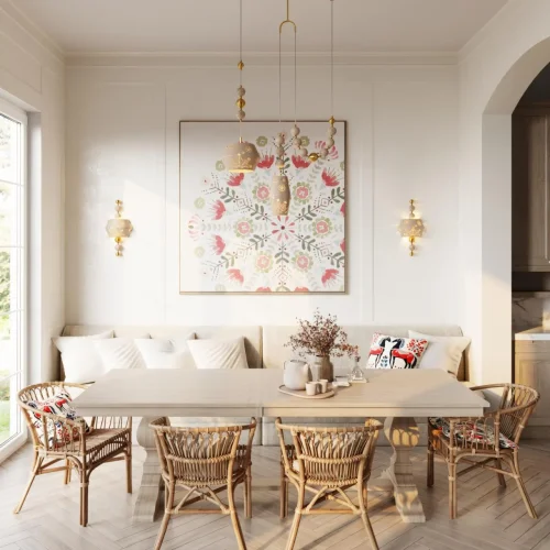 Светильник подвесной Karelia 5444/1B Odeon Light бежевый на 1 лампу, основание латунь в стиле современный эклектика восточный арт-деко фото 3