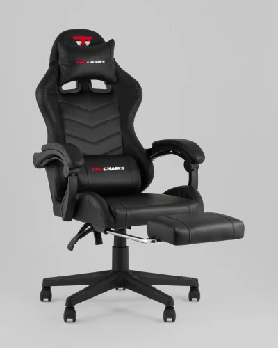Кресло спортивное TopChairs Prophet с оттоманкой, черный УТ000039479 Stool Group, чёрный/текстиль, ножки/полимер/чёрный, размеры - 1250*1350***68* фото 5