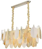 Люстра подвесная Arctioma WE126.14.303 Wertmark золотая белая на 14 ламп, основание золотое в стиле арт-деко 