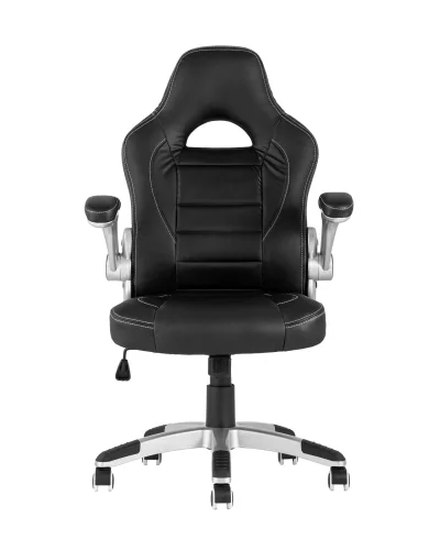 Кресло спортивное TopChairs Genesis, черное УТ000004556 Stool Group, чёрный/экокожа, ножки/металл/хром, размеры - ****625*660 фото 2