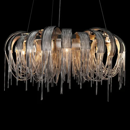 Люстра подвесная Volver 10404/800 SN LOFT IT никель на 8 ламп, основание никель в стиле арт-деко цепочки фото 6